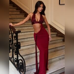 Outcast Clothing GIULSY MAXI DRESS BURGUNDY Size M